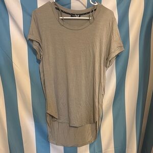 Light Gray Relaxed Fit Asymmetrical Hem T-Shirt